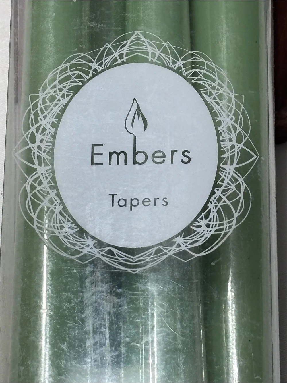 Embers Sea Grass Green Taper Candles 10” Unscented Set of 6 New